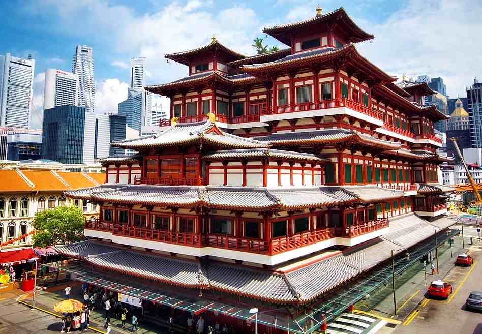 Buddha Tooth Relic Temple localizado em Chinatown