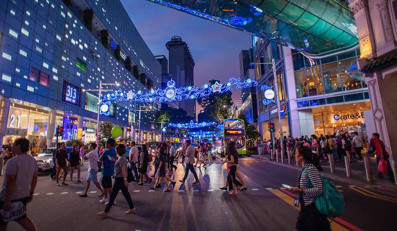 Orchard Road, a principal rua comercial da cidade