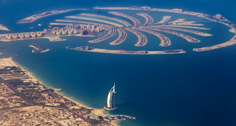 A vista da Palm Jumeirah de cima